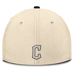 Natural/Navy Cleveland Guardians Nike Statement Rise Performance Flex Hat