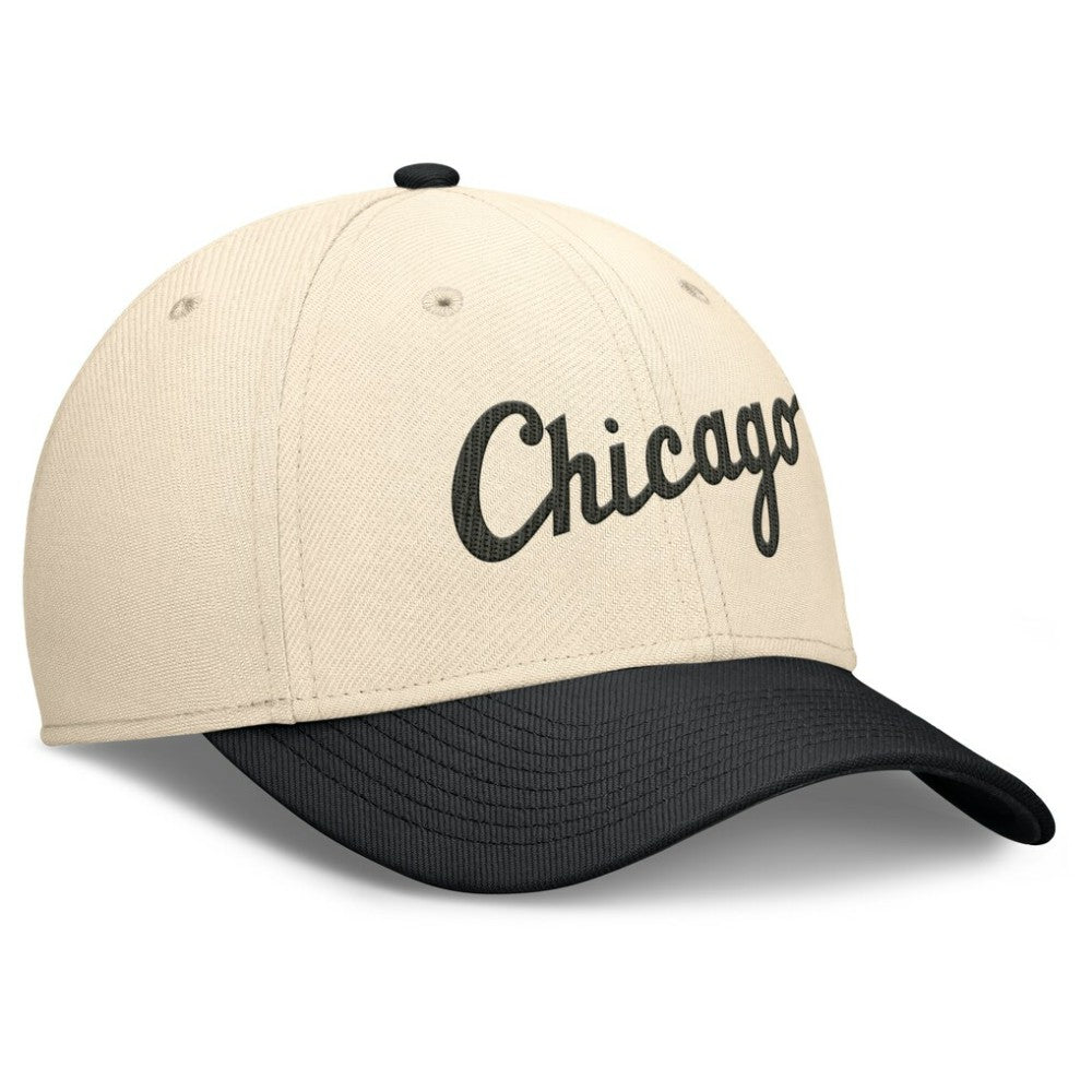 Natural/Black Chicago White Sox Nike Statement Rise Performance Flex Hat