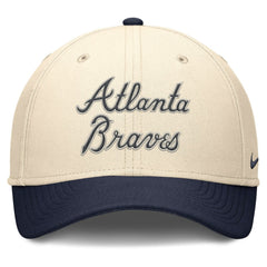 Natural/Navy Atlanta Braves Nike Statement Rise Performance Flex Hat