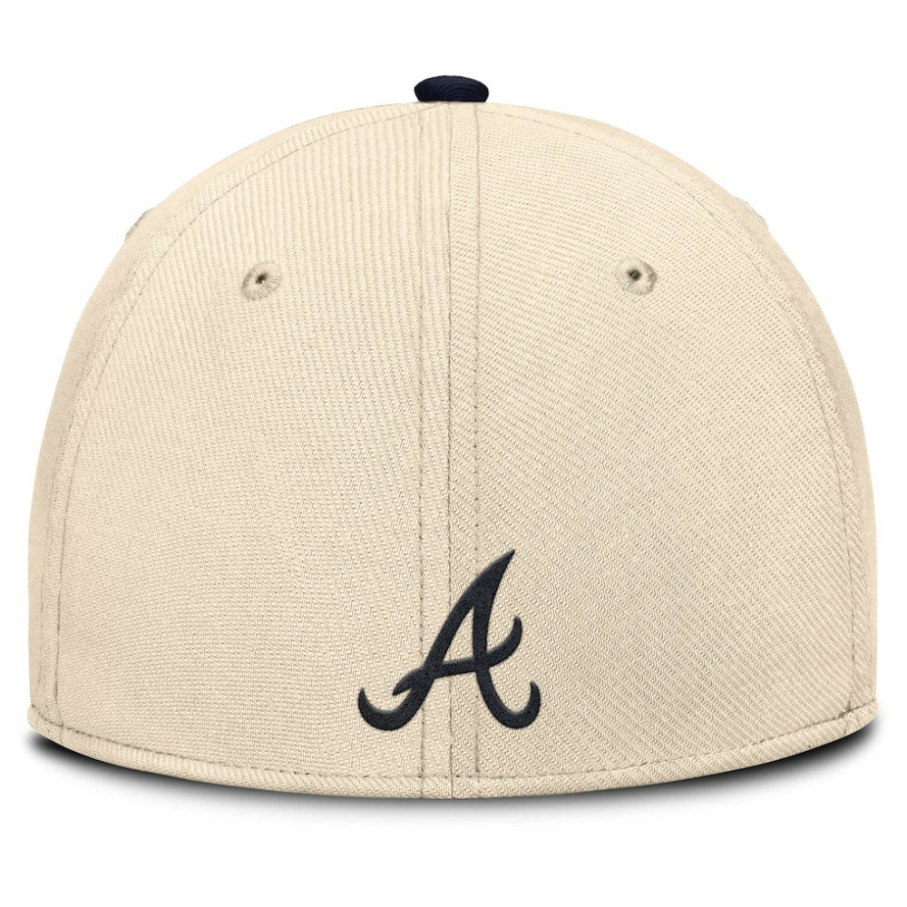 Natural/Navy Atlanta Braves Nike Statement Rise Performance Flex Hat