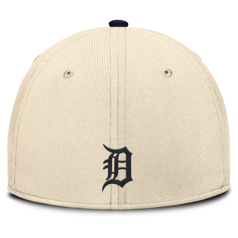 Natural/Navy Detroit Tigers Nike Statement Rise Performance Flex Hat