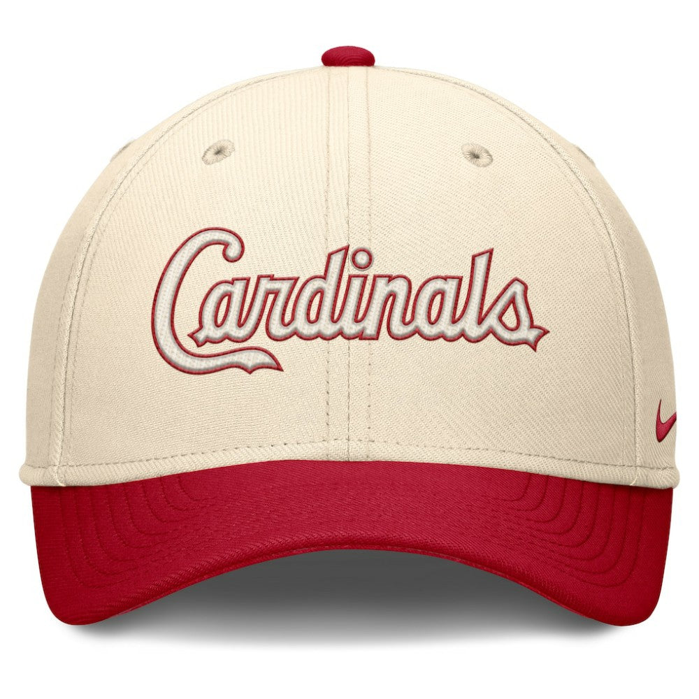 Natural/Red St. Louis Cardinals Nike Statement Rise Performance Flex Hat