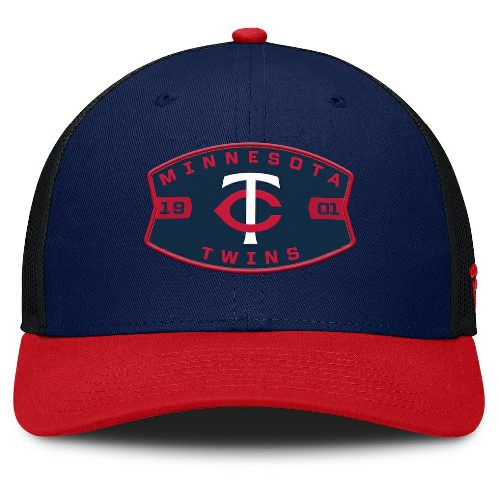 Navy/Red Minnesota Twins Fanatics Cutoff Adjustable Trucker Hat