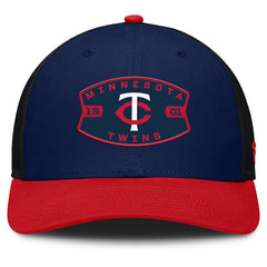 Navy/Red Minnesota Twins Fanatics Cutoff Adjustable Trucker Hat