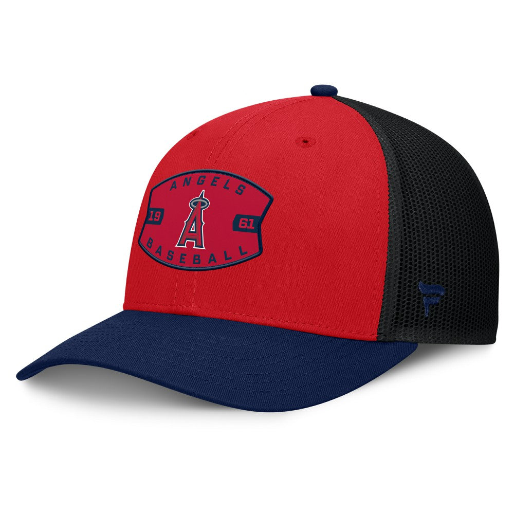 Red/Navy Los Angeles Angels Fanatics Cutoff Adjustable Trucker Hat