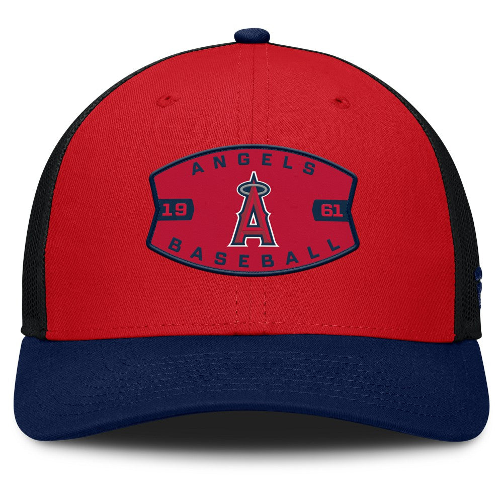 Red/Navy Los Angeles Angels Fanatics Cutoff Adjustable Trucker Hat