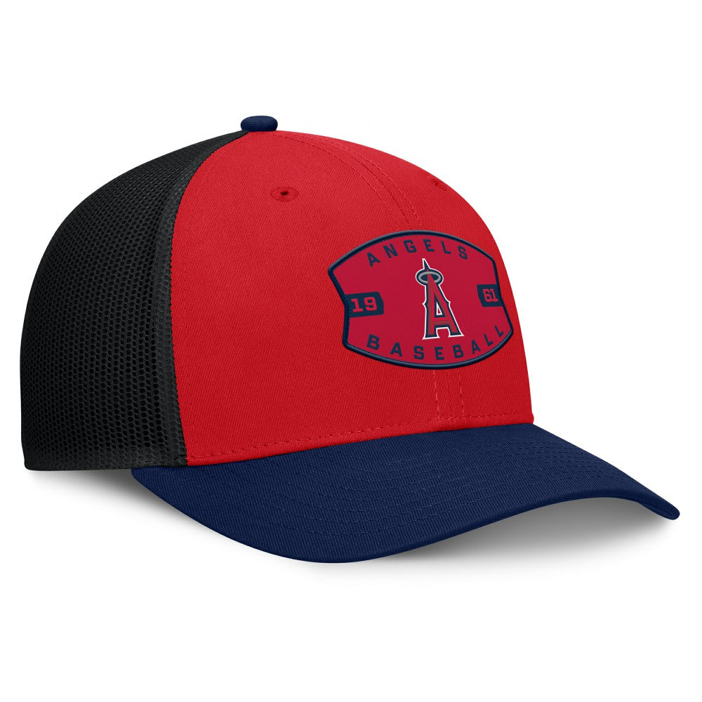 Red/Navy Los Angeles Angels Fanatics Cutoff Adjustable Trucker Hat