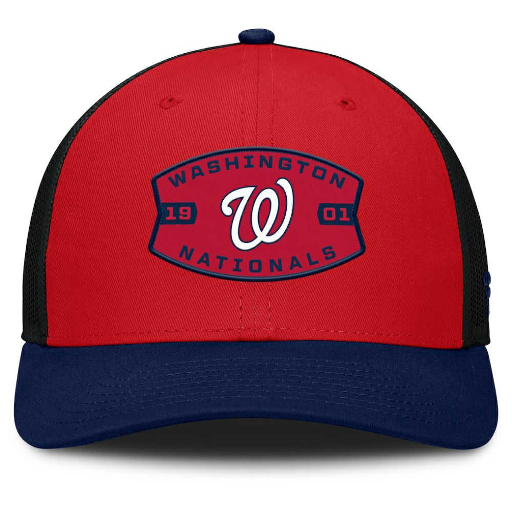 Red/Navy Washington Nationals Fanatics Cutoff Adjustable Trucker Hat