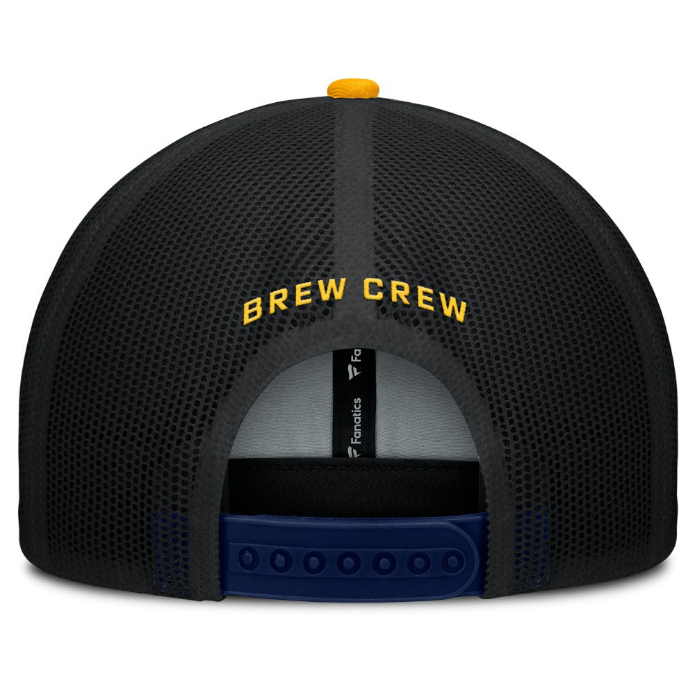 Navy/Gold Milwaukee Brewers Fanatics Cutoff Adjustable Trucker Hat