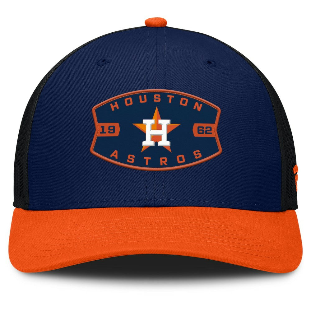 Navy/Orange Houston Astros Fanatics Cutoff Adjustable Trucker Hat