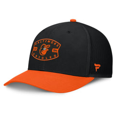 Black/Orange Baltimore Orioles Fanatics Cutoff Adjustable Trucker Hat