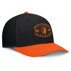 Black/Orange Baltimore Orioles Fanatics Cutoff Adjustable Trucker Hat