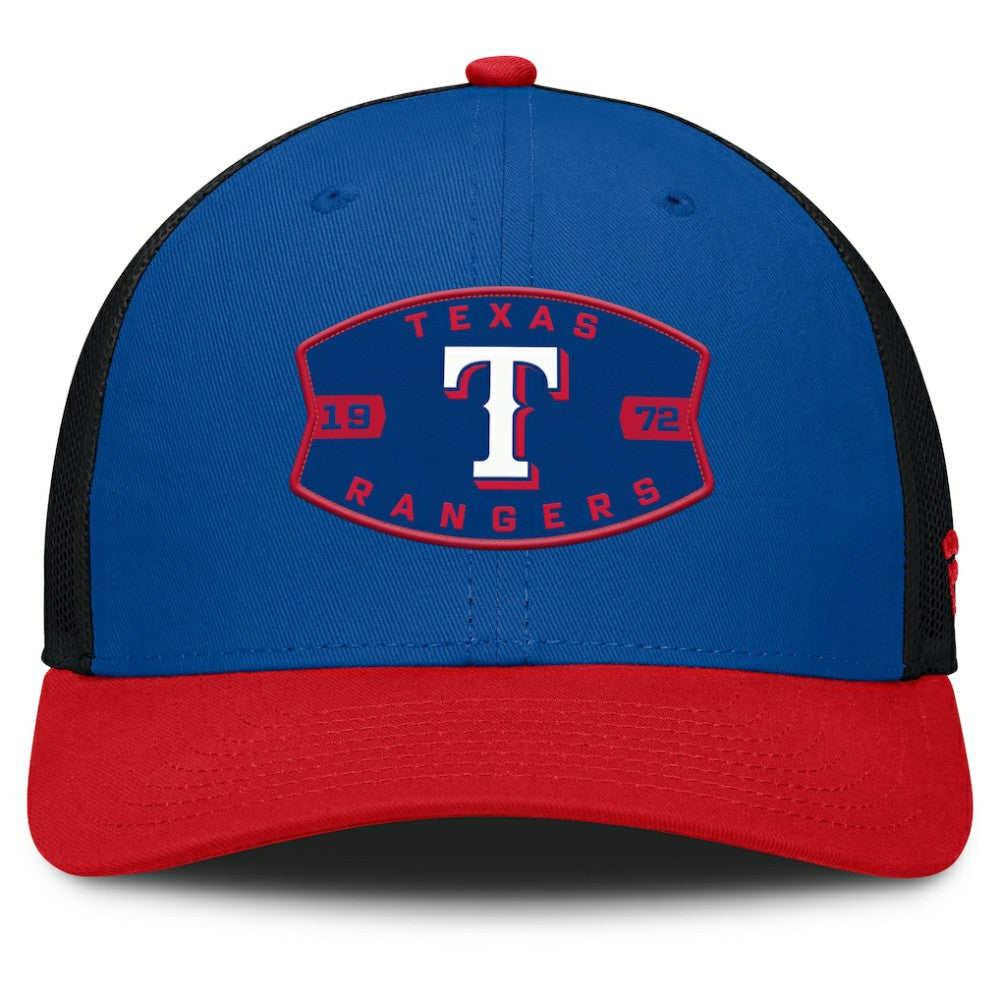 Royal/Red Texas Rangers Fanatics Cutoff Adjustable Trucker Hat