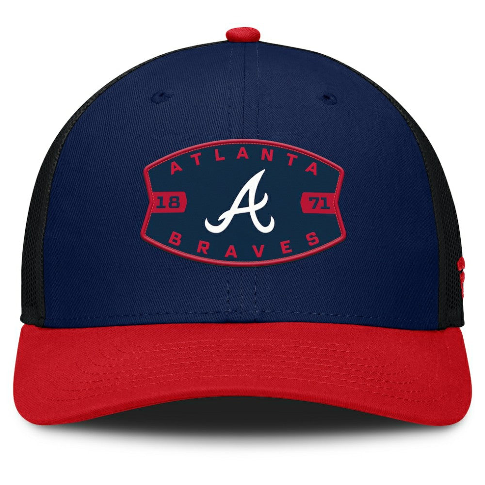 Navy/Red Atlanta Braves Fanatics Cutoff Adjustable Trucker Hat