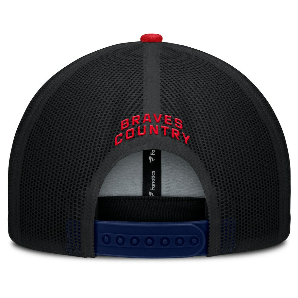 Navy/Red Atlanta Braves Fanatics Cutoff Adjustable Trucker Hat