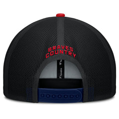 Navy/Red Atlanta Braves Fanatics Cutoff Adjustable Trucker Hat