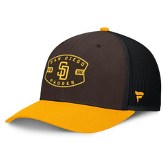 Brown/Gold San Diego Padres Fanatics Cutoff Adjustable Trucker Hat