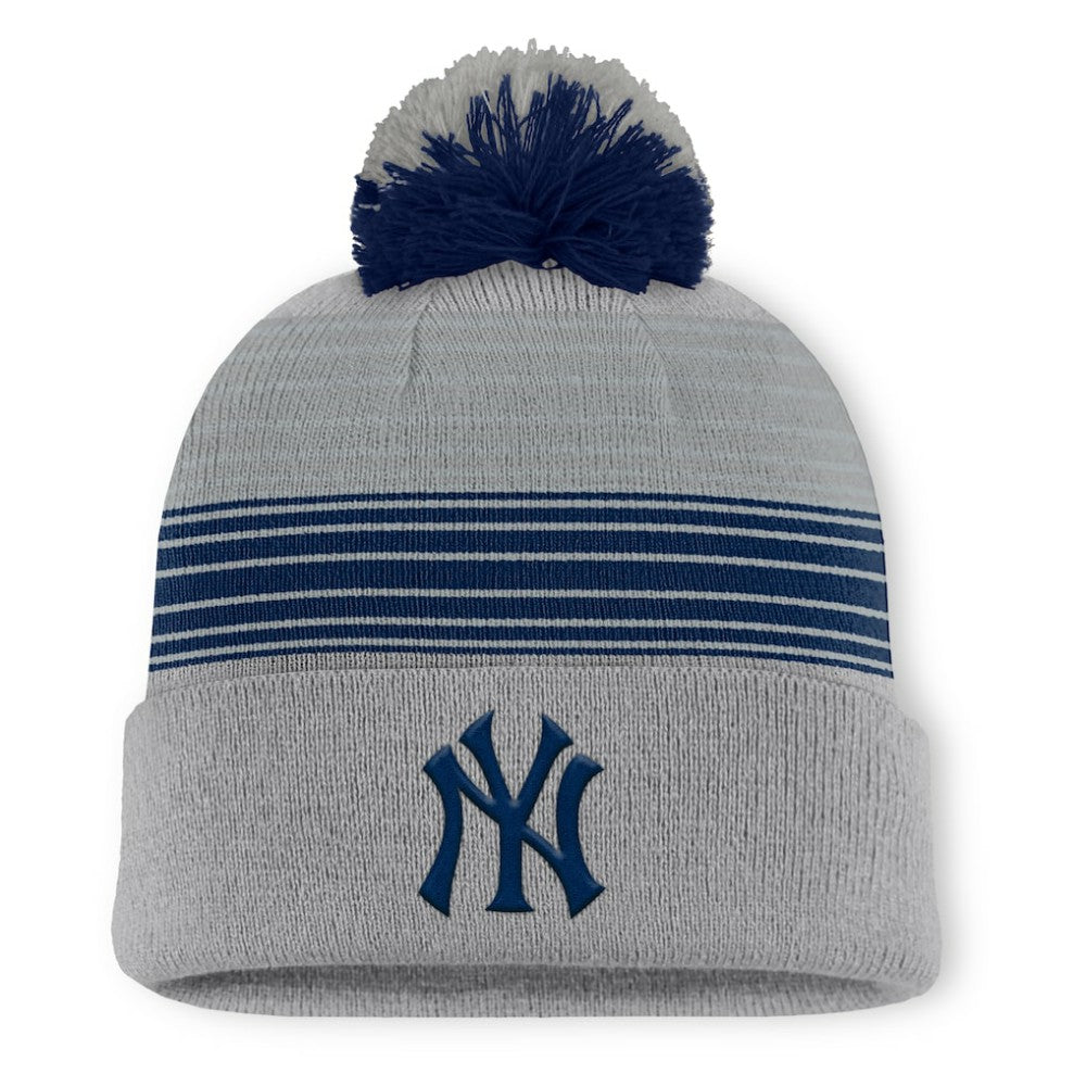 Gray New York Yankees Fanatics Balk Cuffed Knit Hat with Pom