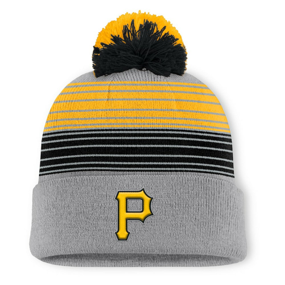 Gray Pittsburgh Pirates Fanatics Balk Cuffed Knit Hat with Pom