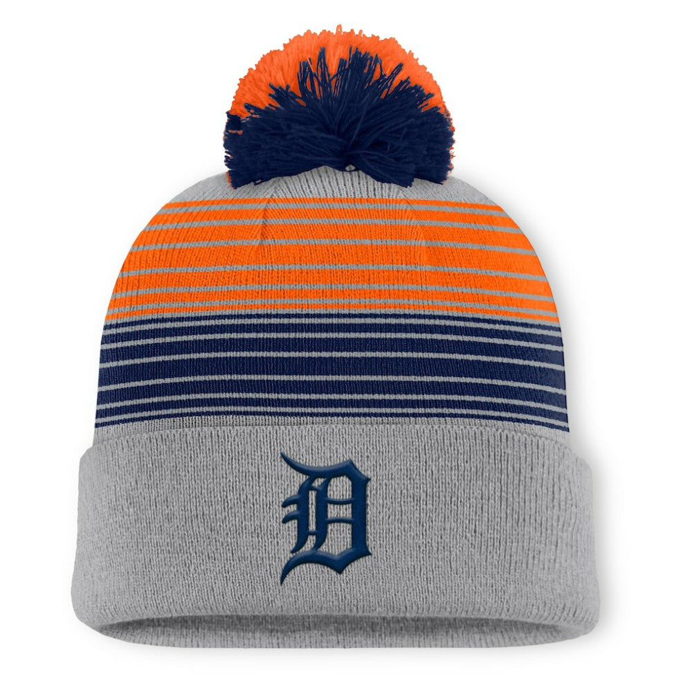 Gray Detroit Tigers Fanatics Balk Cuffed Knit Hat with Pom