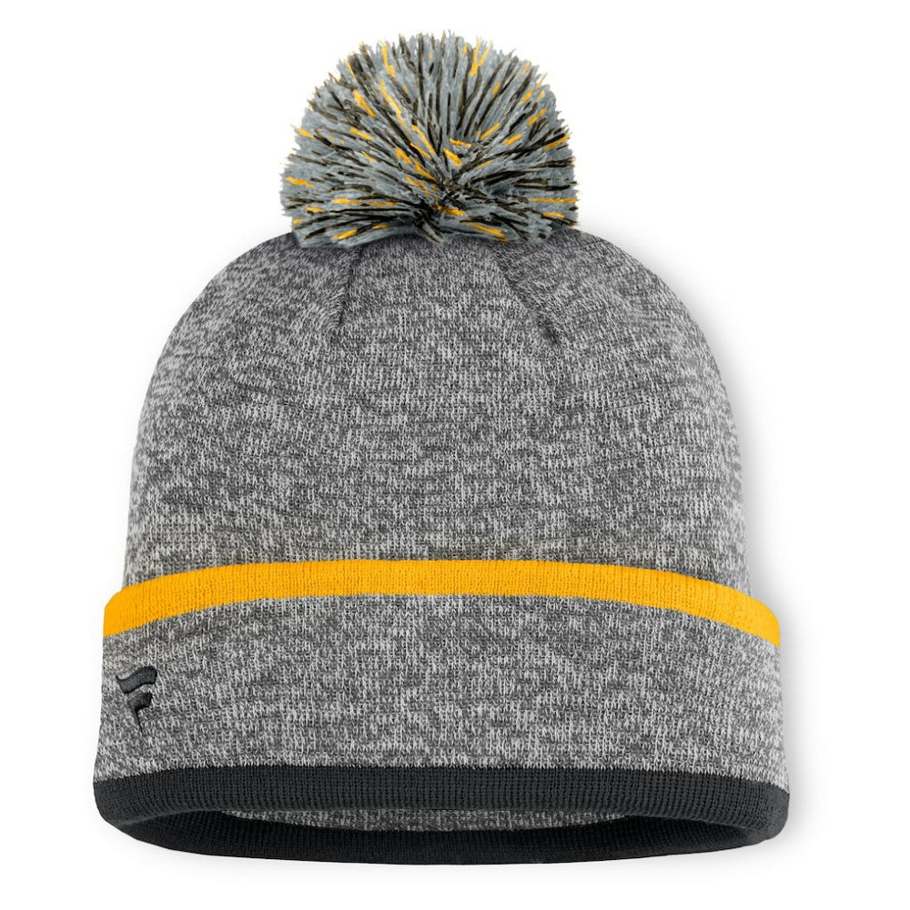 Heather Gray Pittsburgh Pirates Fanatics Backstop Cuffed Knit Hat with Pom