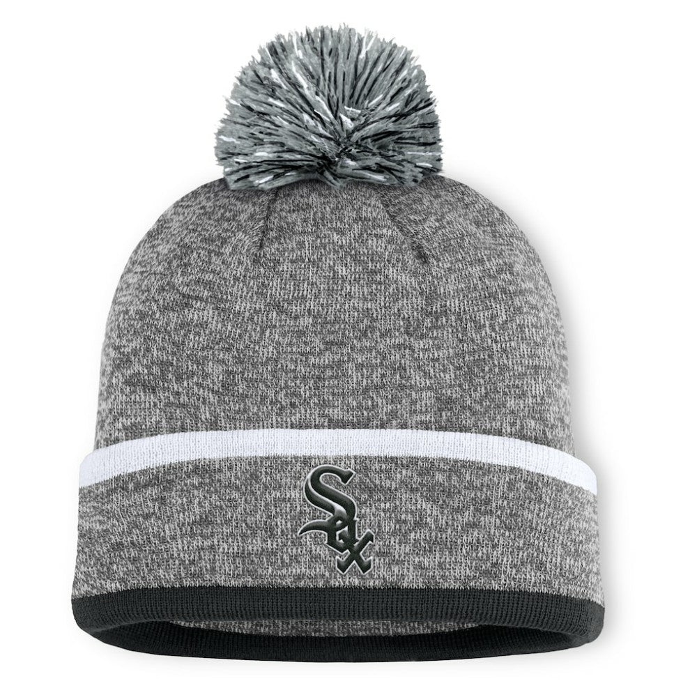 Heather Gray Chicago White Sox Fanatics Backstop Cuffed Knit Hat with Pom