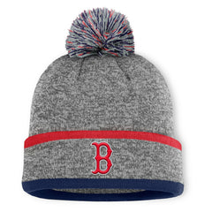Heather Gray Boston Red Sox Fanatics Backstop Cuffed Knit Hat with Pom