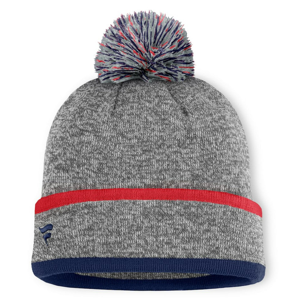 Heather Gray Boston Red Sox Fanatics Backstop Cuffed Knit Hat with Pom