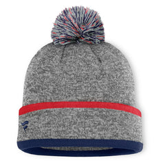 Heather Gray Boston Red Sox Fanatics Backstop Cuffed Knit Hat with Pom