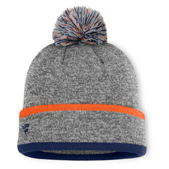 Heather Gray Detroit Tigers Fanatics Backstop Cuffed Knit Hat with Pom