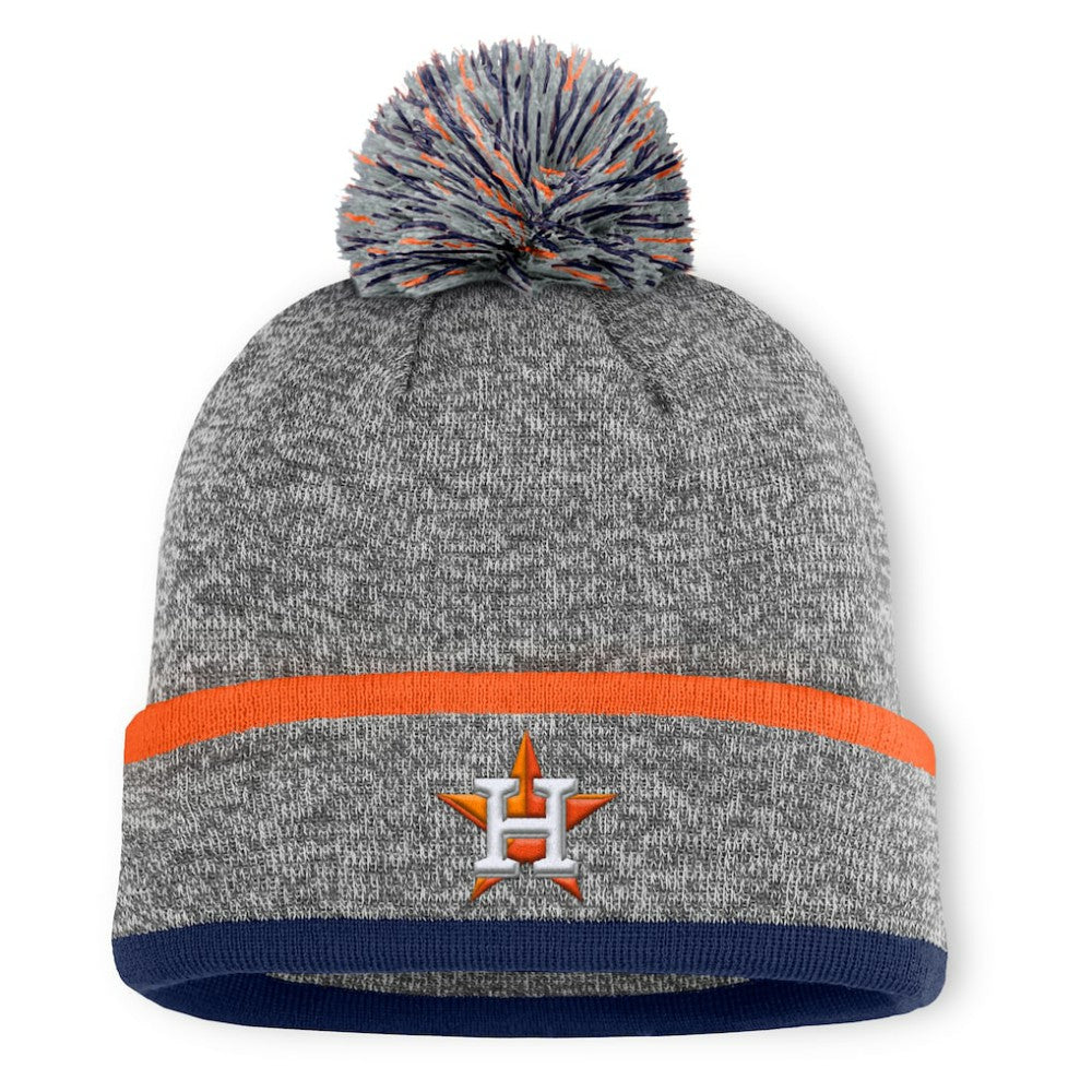 Heather Gray Houston Astros Fanatics Backstop Cuffed Knit Hat with Pom