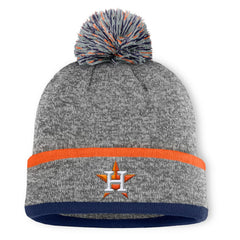 Heather Gray Houston Astros Fanatics Backstop Cuffed Knit Hat with Pom
