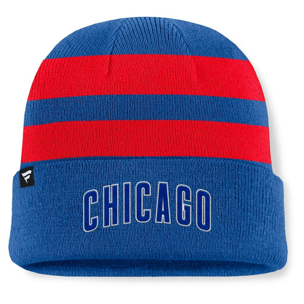 Royal Chicago Cubs Fanatics Baseline Cuffed Knit Hat