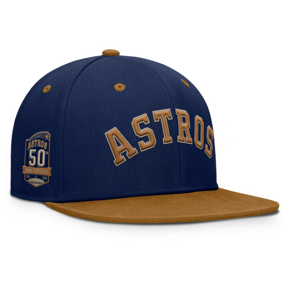 Navy/Tan Houston Astros Fanatics Splinter Fitted Hat