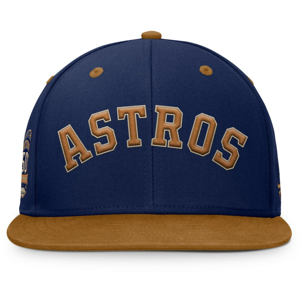 Navy/Tan Houston Astros Fanatics Splinter Fitted Hat