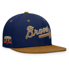 Navy/Tan Atlanta Braves Fanatics Splinter Fitted Hat