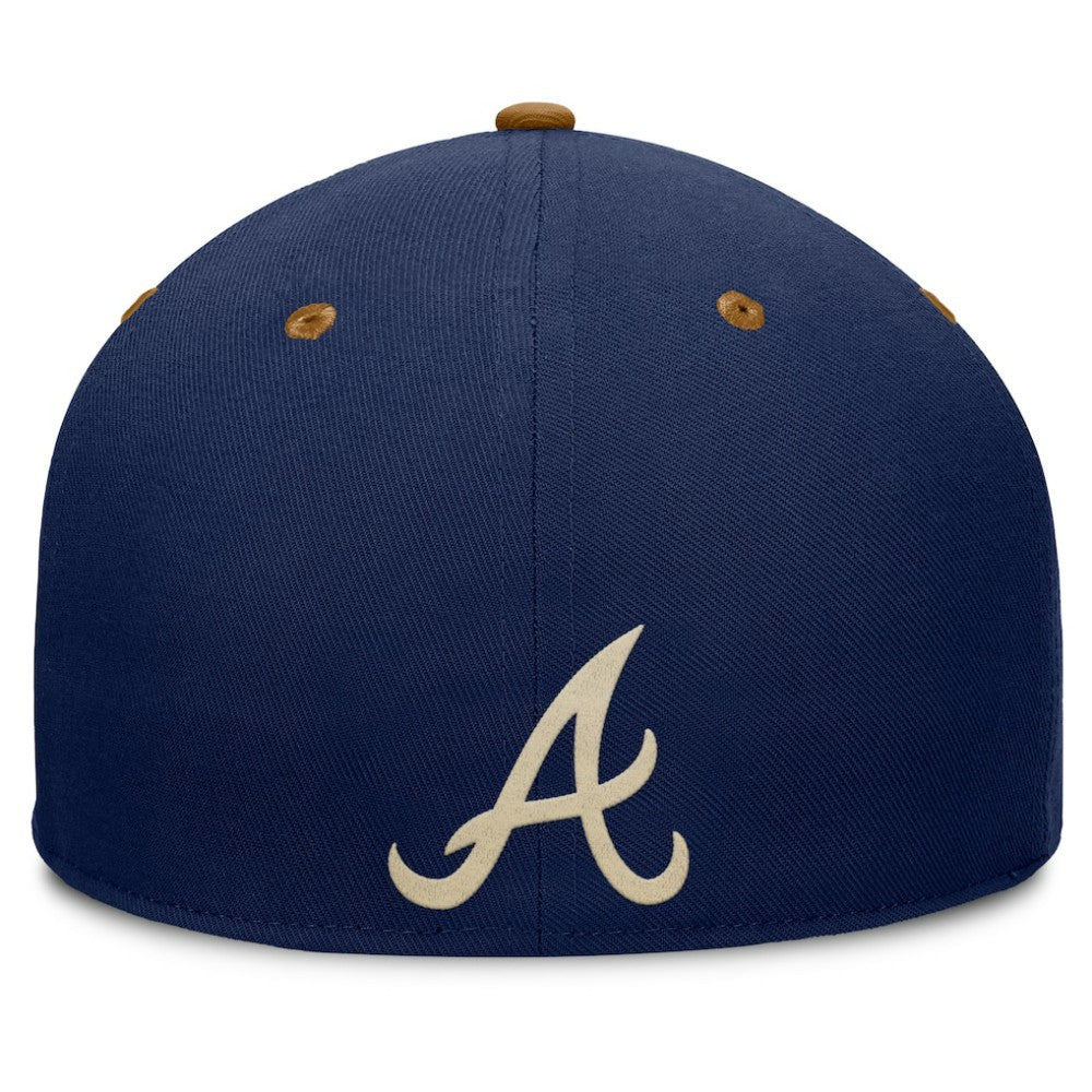 Navy/Tan Atlanta Braves Fanatics Splinter Fitted Hat