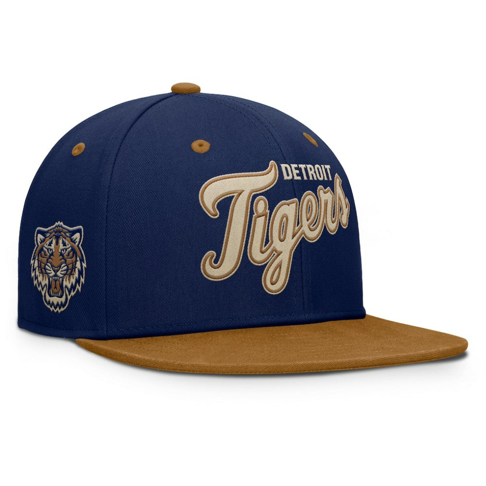 Navy/Tan Detroit Tigers Fanatics Splinter Fitted Hat