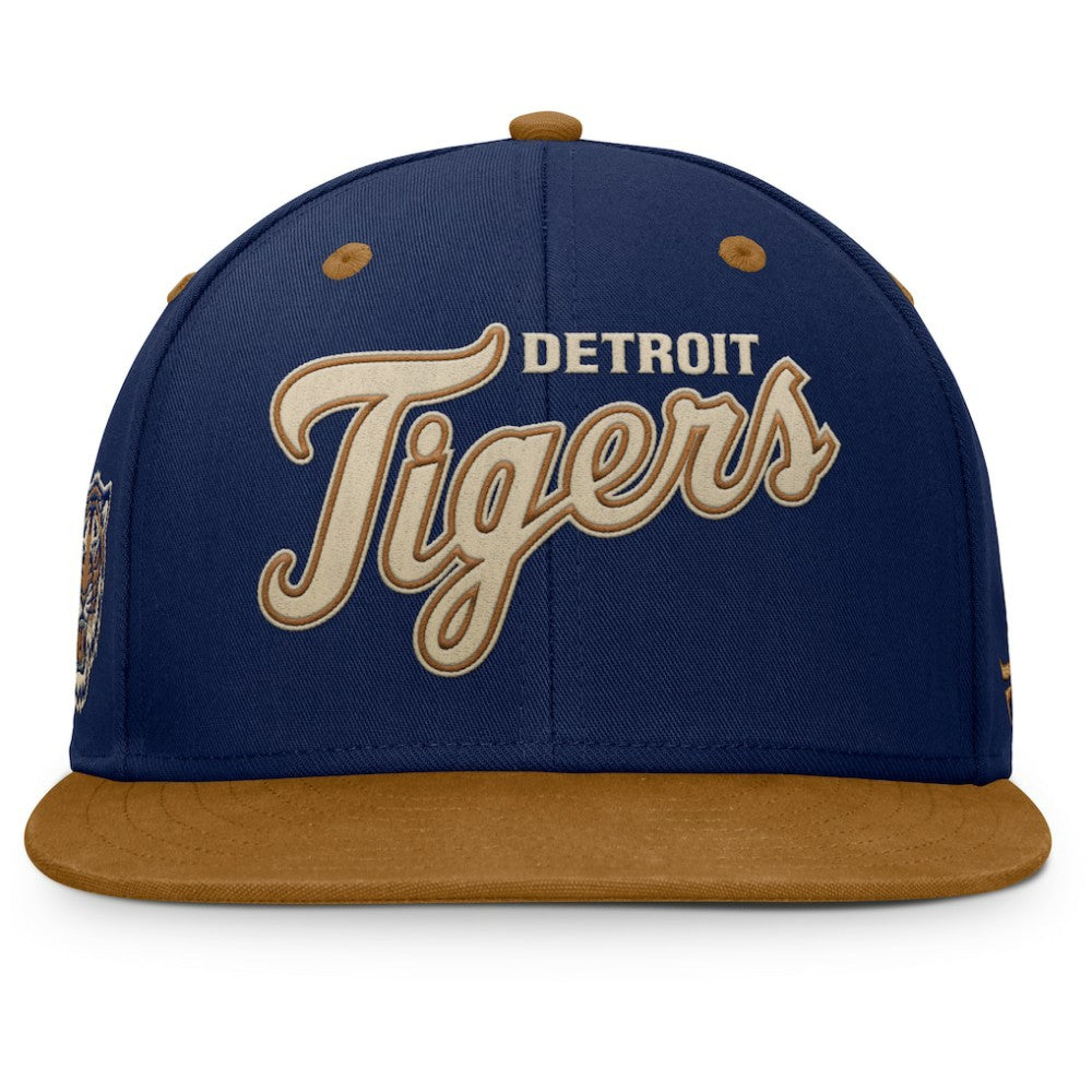 Navy/Tan Detroit Tigers Fanatics Splinter Fitted Hat