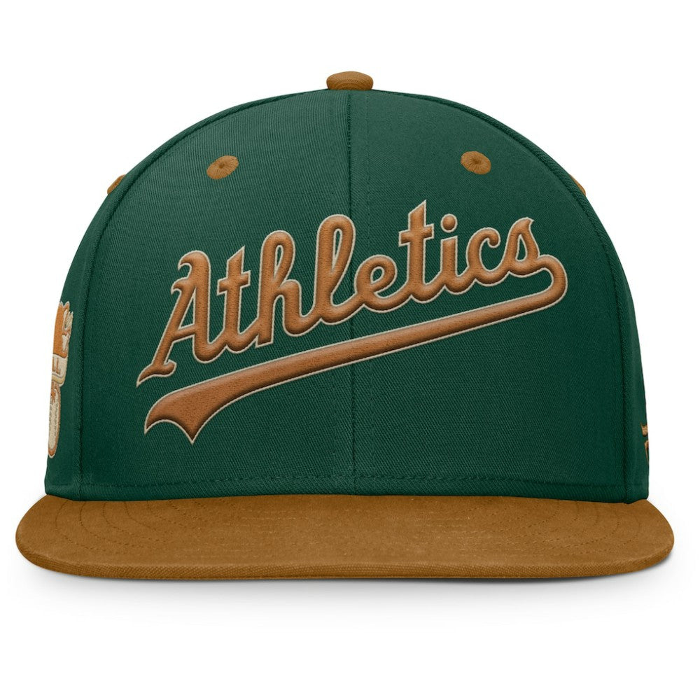 Green/Tan Athletics Fanatics Splinter Fitted Hat