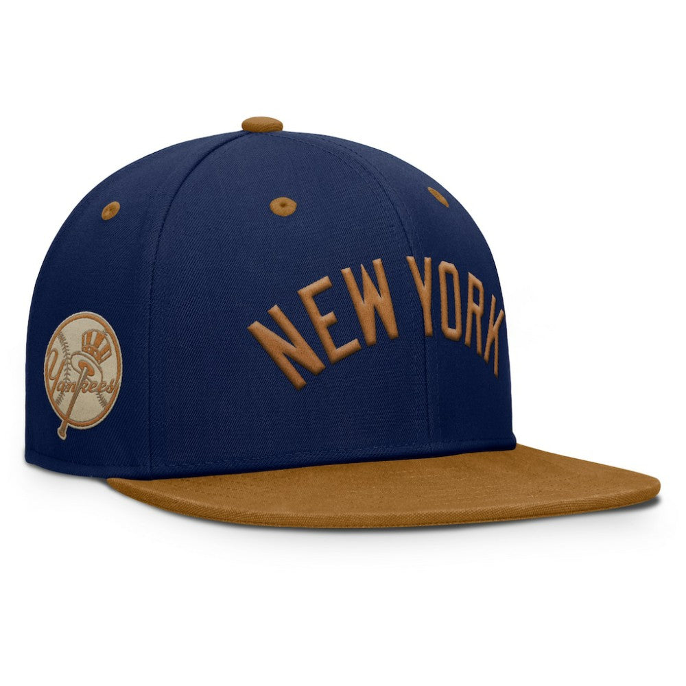 Navy/Tan New York Yankees Fanatics Splinter Fitted Hat