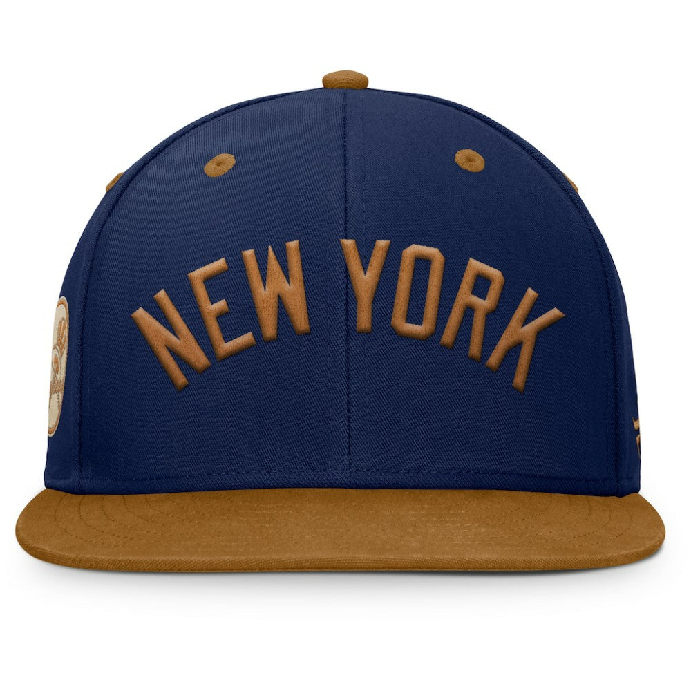 Navy/Tan New York Yankees Fanatics Splinter Fitted Hat