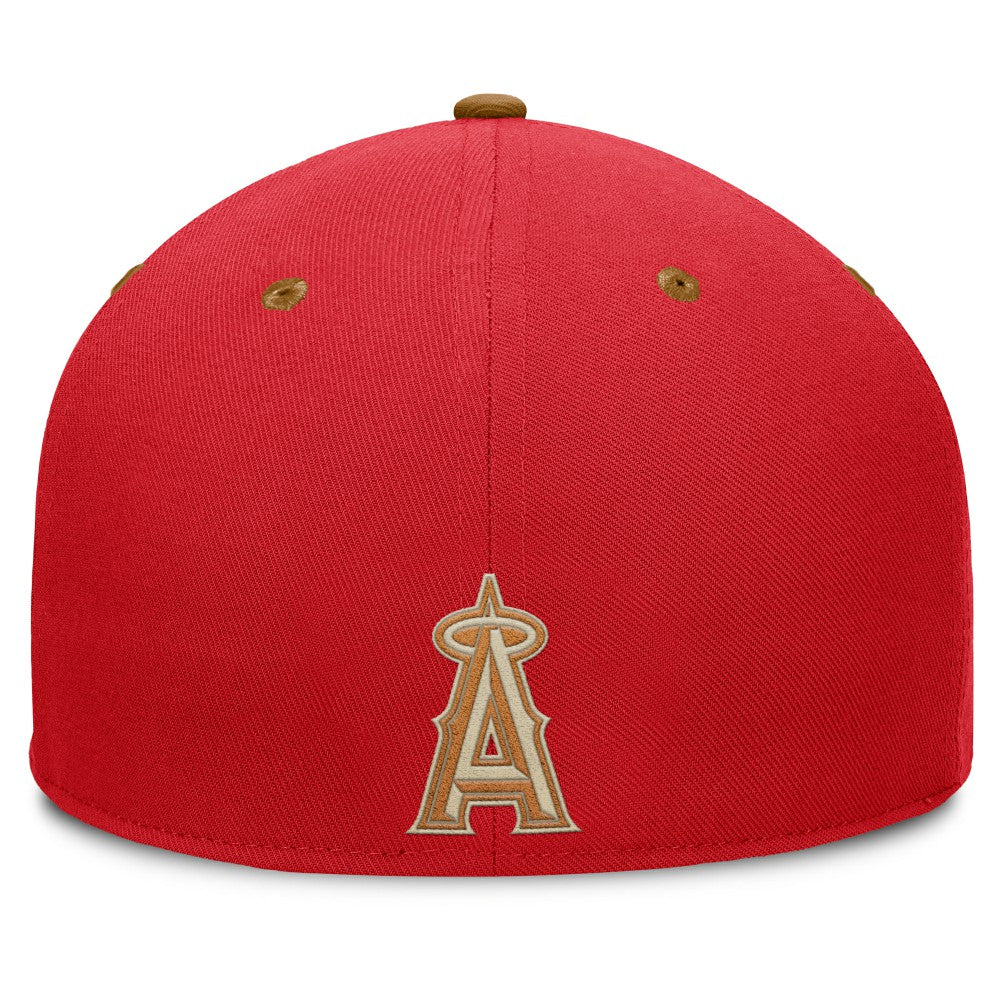 Red/Tan Los Angeles Angels Fanatics Splinter Fitted Hat