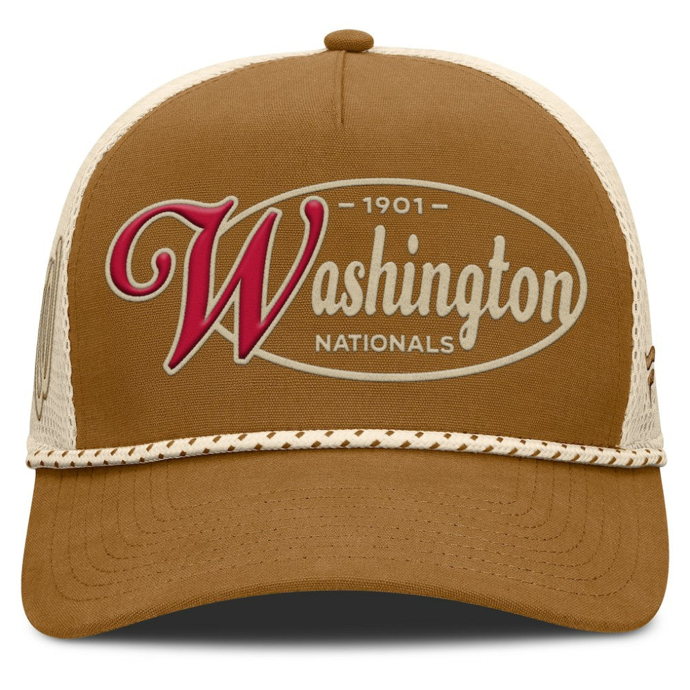 Brown Washington Nationals Fanatics A-Frame Trucker Adjustable Hat