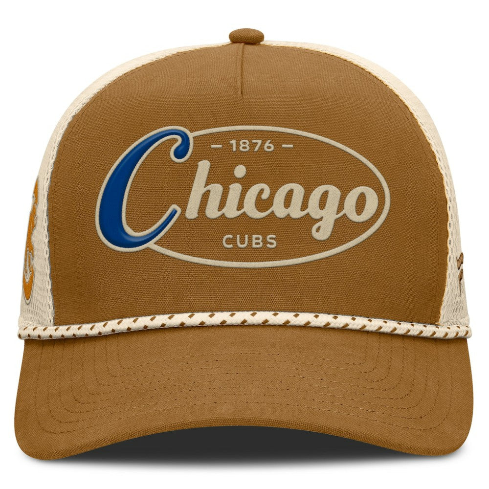 Brown Chicago Cubs Fanatics A-Frame Trucker Adjustable Hat