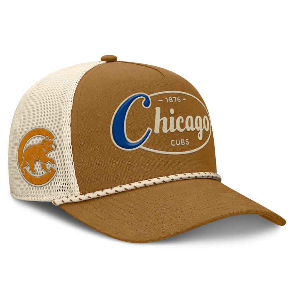 Brown Chicago Cubs Fanatics A-Frame Trucker Adjustable Hat