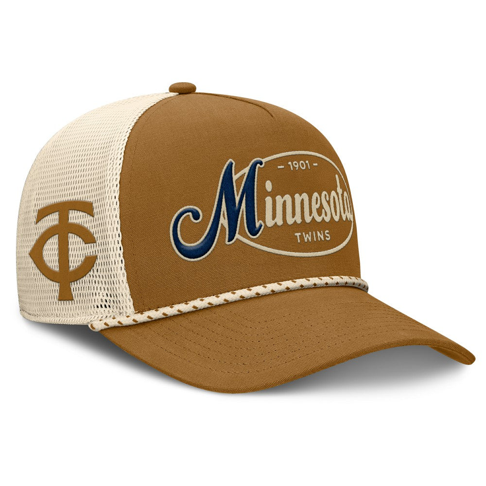 Brown Minnesota Twins Fanatics A-Frame Trucker Adjustable Hat