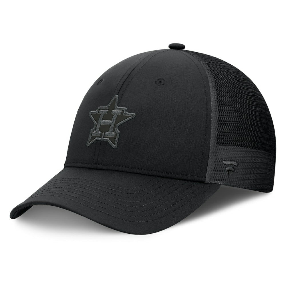 Black Houston Astros Fanatics Launch Adjustable Trucker Hat