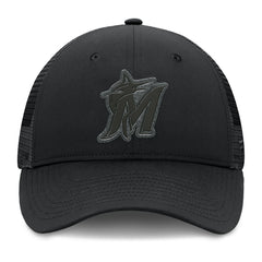 Black Miami Marlins Fanatics Launch Adjustable Trucker Hat