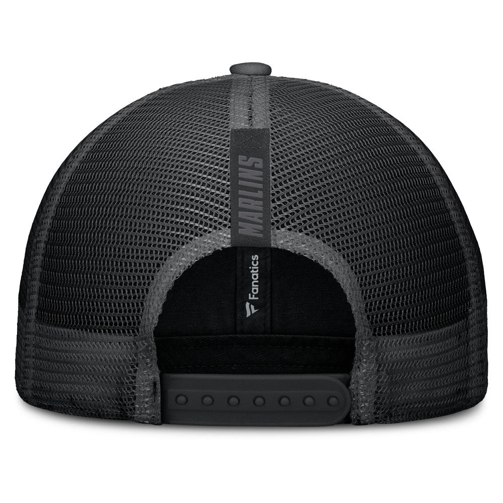 Black Miami Marlins Fanatics Launch Adjustable Trucker Hat